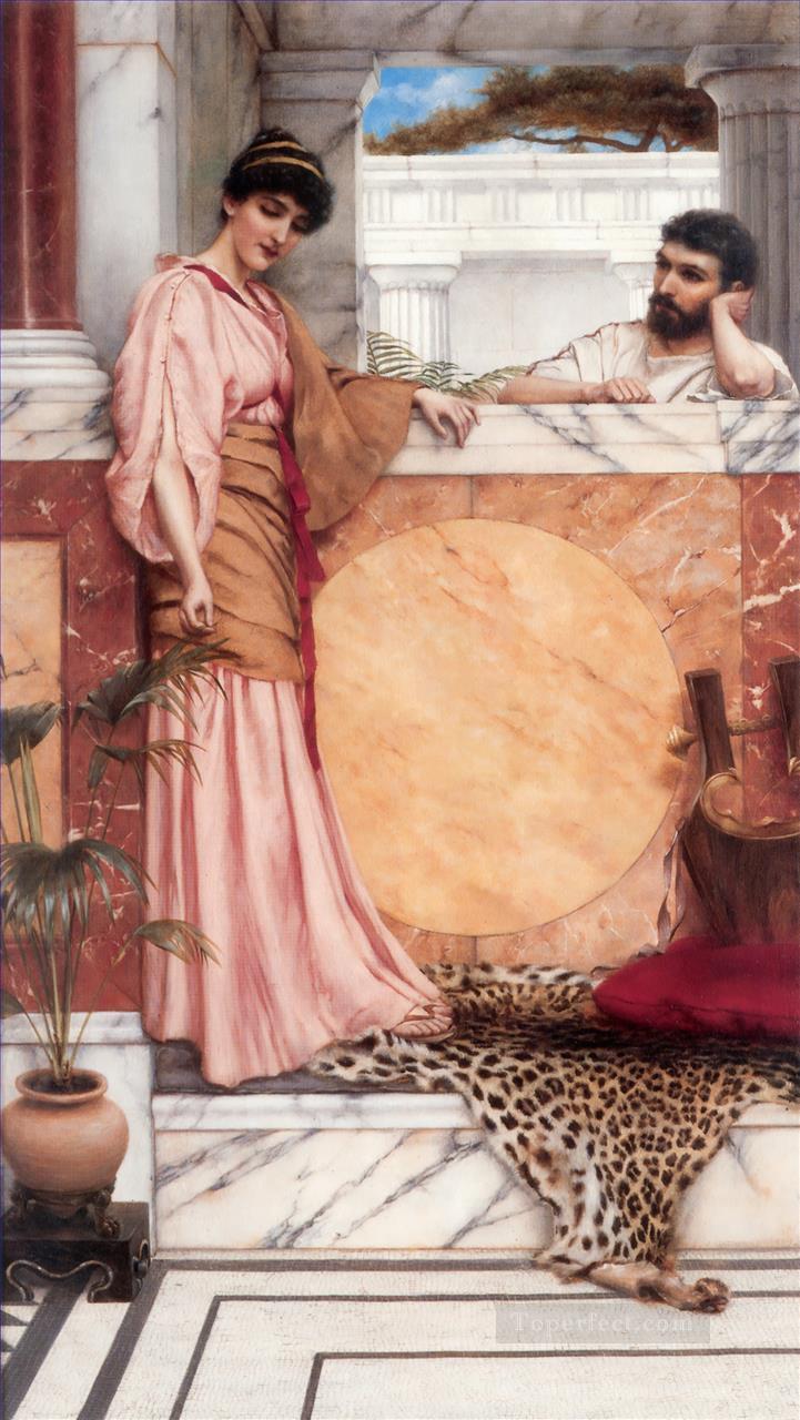 答えを待っている 新古典主義の女性 ジョン・ウィリアム・ゴッドワード油絵